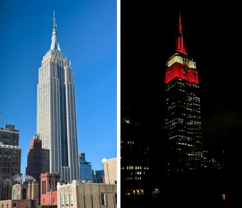 Imponente de día, iluminado de noche: dos versiones del Empire State.
