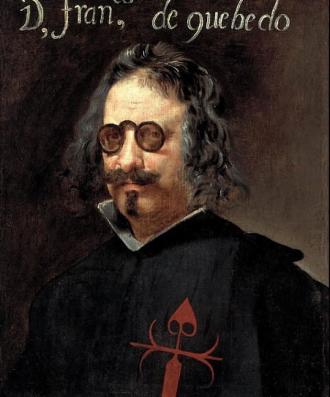 Retrato del poeta y escritor español Francisco de Quevedo y Villegas (1580-1645), qu