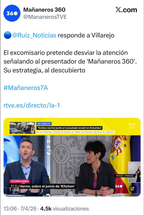 El tuit que ha eliminado RTVE.
