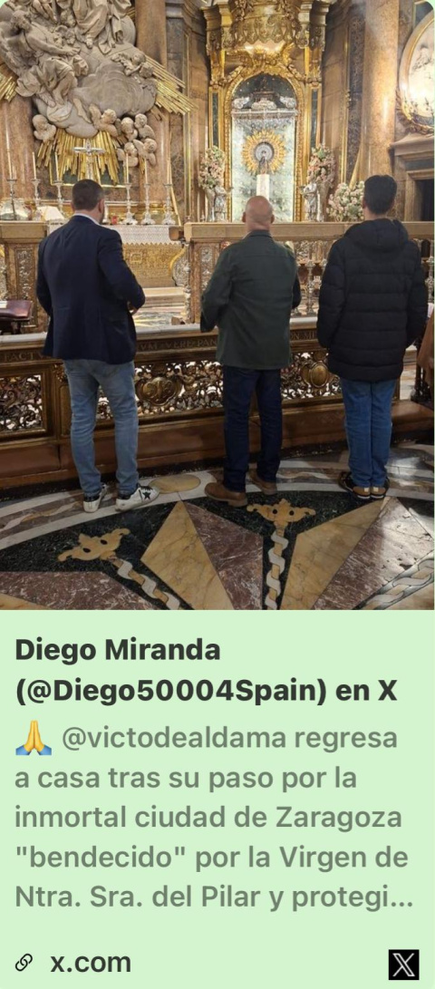 Visita de Aldama a la basílica del Pilar de Zaragoza