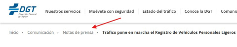 Notas de prensa de la DGT