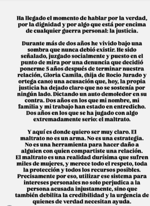 escrito de Kiko Jiménez en Instagram.