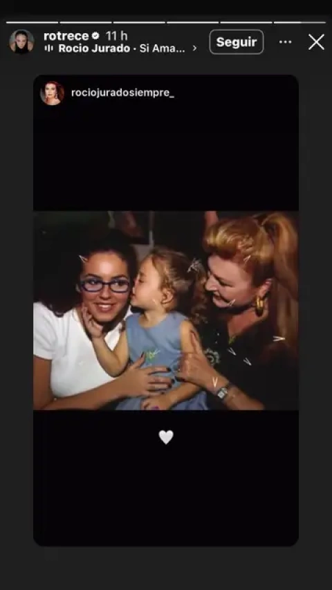 Rocío Carrasco con Rocío Flores de niña y Rocío Jurado.