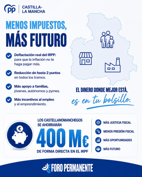 Nueva fiscalidad PP de Castilla-La Mancha