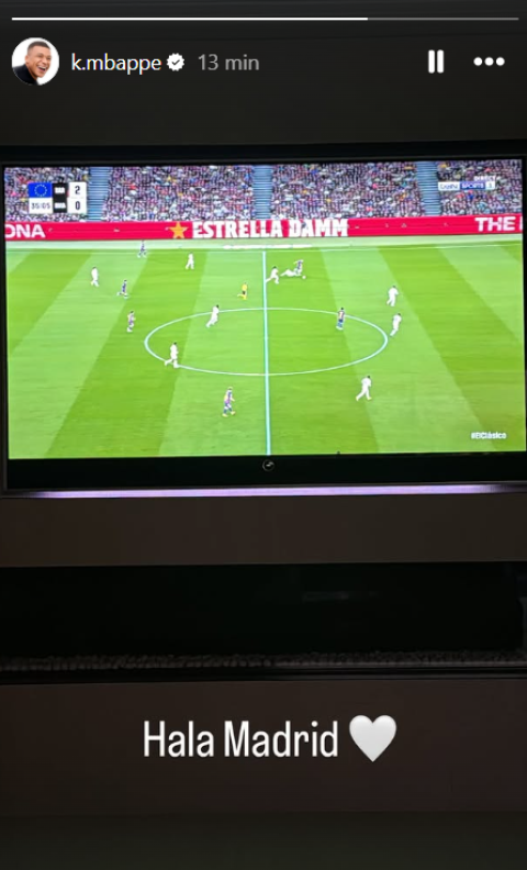 La story en Instagram de Mbappé