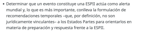 La OMS: niega fuerza legal a sus recomendaciones.