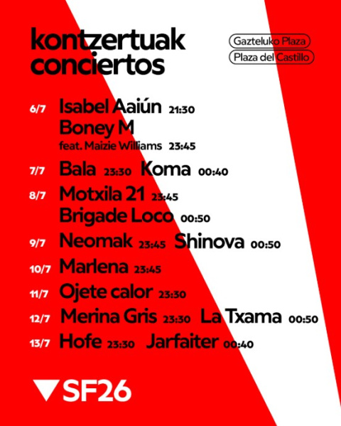 Conciertos San Fermín  2026