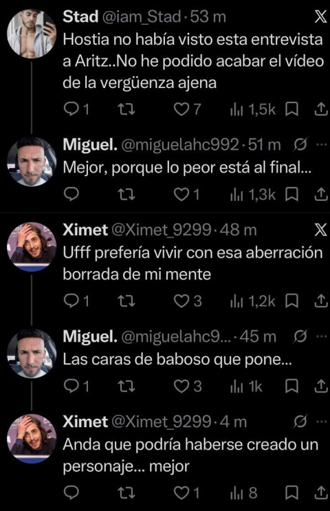 Comentarios al tweet.