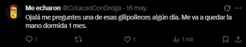 Alguno de los tweets recibidos.