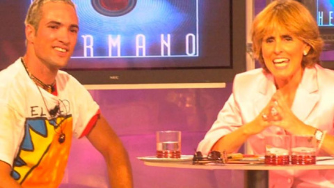 Ismael Beiro con Mercedes Milá cuando ganó Gran Hermano 1.