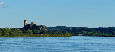El Ródano discurre bajo la mirada de Châteauneuf-du-Pape.