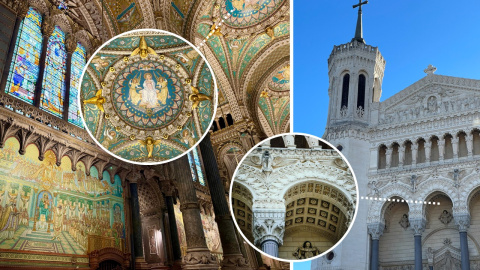 Los detalles de Fourvière revelan la riqueza artística de la basílica de Lyon.