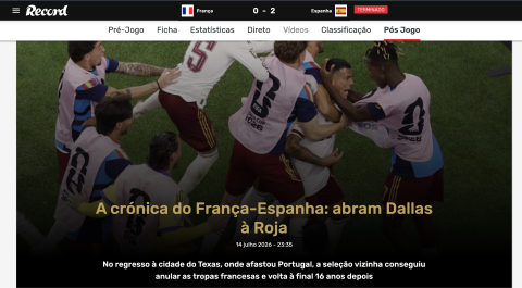 Portada de Record, hoy 15 de julio