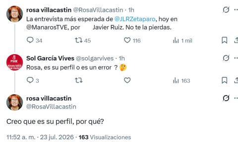 Mensajes de Rosa Villacastín confundiendo a Zapatero con Zetaparo