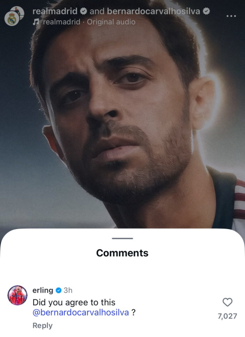 Haaland se cachondeó de Bernardo Silva por su video de presentación