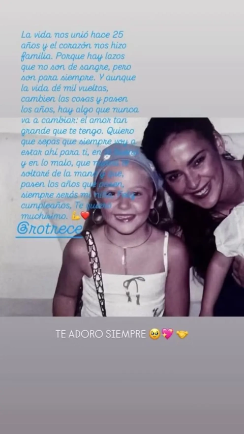 Olga Moreno felicita a Rocío Flores por su cumpleaños.
