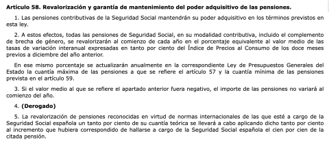 Artículo 58 de la Ley General de la Seguridad Social
