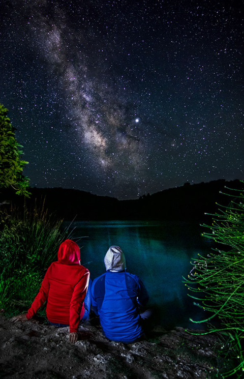 Lagunas de Ruidera con Vía Láctea - Albacete, Destino Turístico Starlight