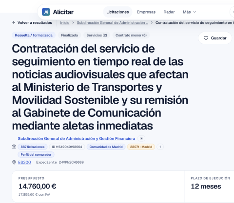Contrato de 17.859,60€ a Hallon Intelligence