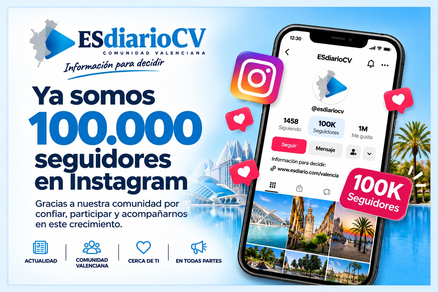 ESdiario CV alcanza los 100.000 seguidores en Instagram y consolida su ...